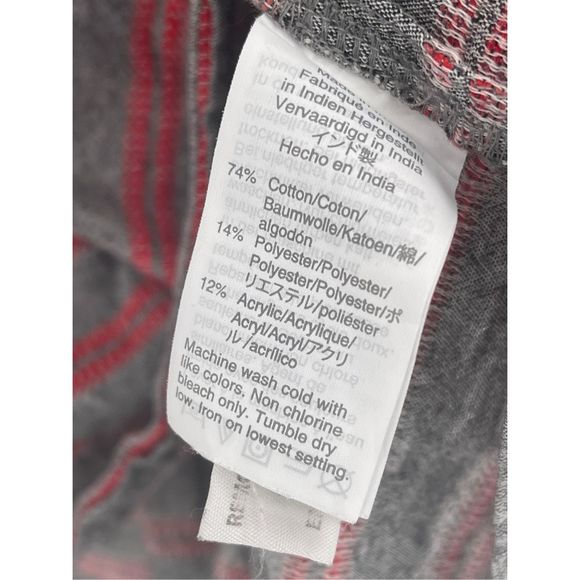 Madewell Faux Wrap Top Peplum Women's Small Gra Red Striped V Neck 3/4‎ Sleeve - Picture 13 of 13